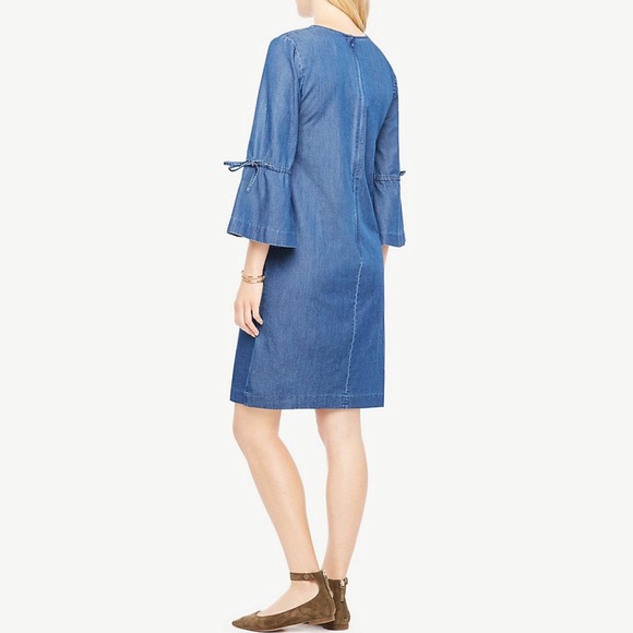 Ann Taylor Blue Chambray Bell Sleeve Size 2 left❗️ - Picture 3 of 7